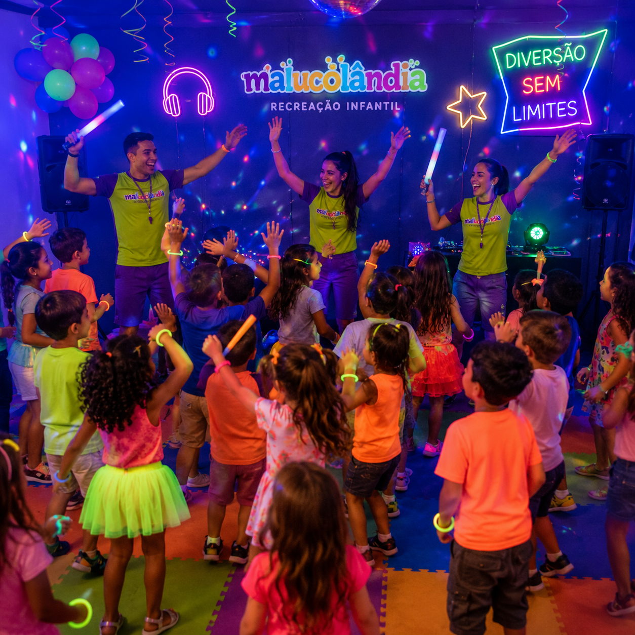Espaço kids decorado e montado no salão